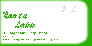 marta lapp business card